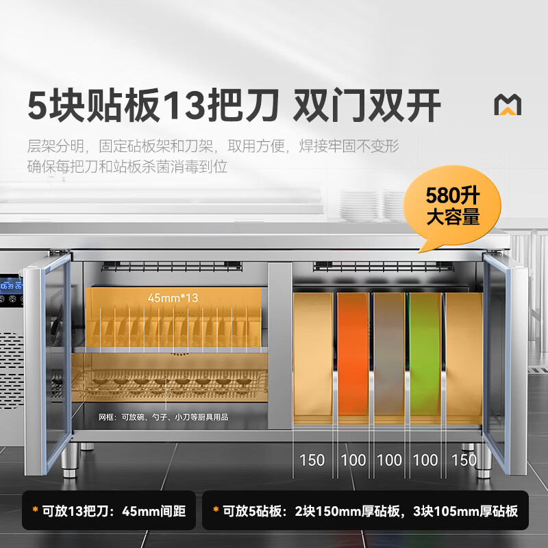 快三导师带计划赚钱双门刀具砧板组合消毒工作台1800A-13D-5Z(臭氧+紫外线+热风）